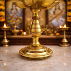 Brass Ethnic Five Petal Peacock Diya / Lamp (7.5 Inch) Vedansh Craft