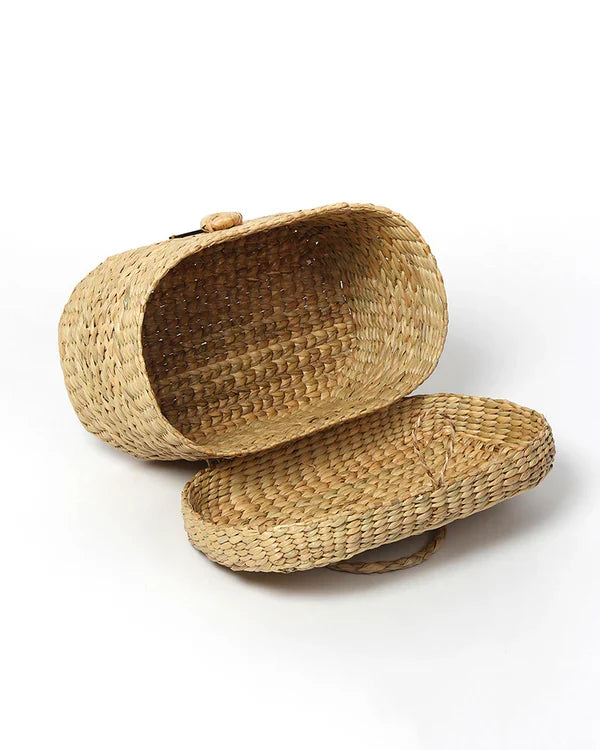 Handwoven Seagrass Tissue Box for Desk, Living Room & Bedroom