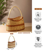 Handwoven Wicker Fruit Basket & Storage Organizer for Kitchen & Home Use
