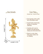 Handcrafted Dancing Brass Ganesha Idol (Gold)