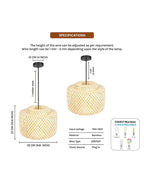 Elegant Cane Hanging Lamp for Living Space and Dining Area