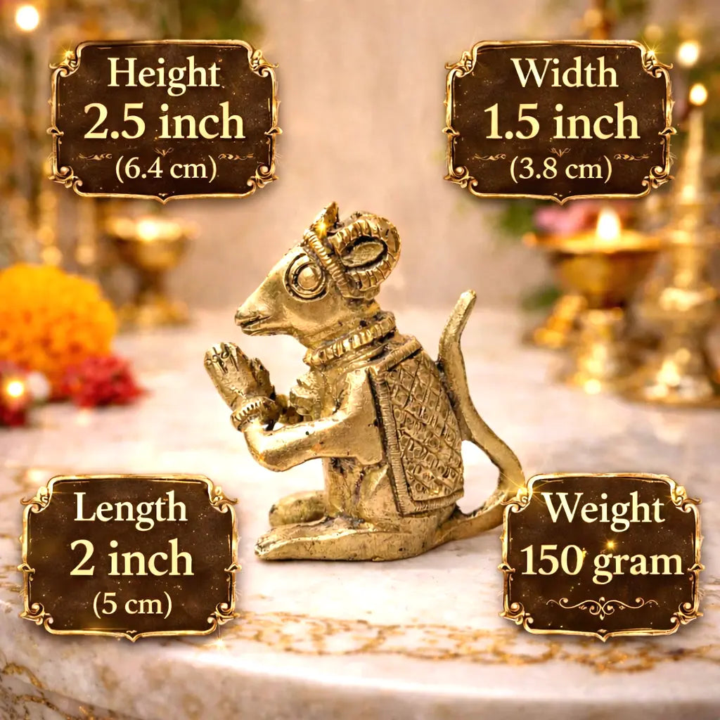 Brass Mushak / Rat Idol (2.5 Inch) Vedansh Craft