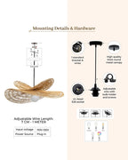 Artistic Raffia Ceiling Light for Living Room Decoration