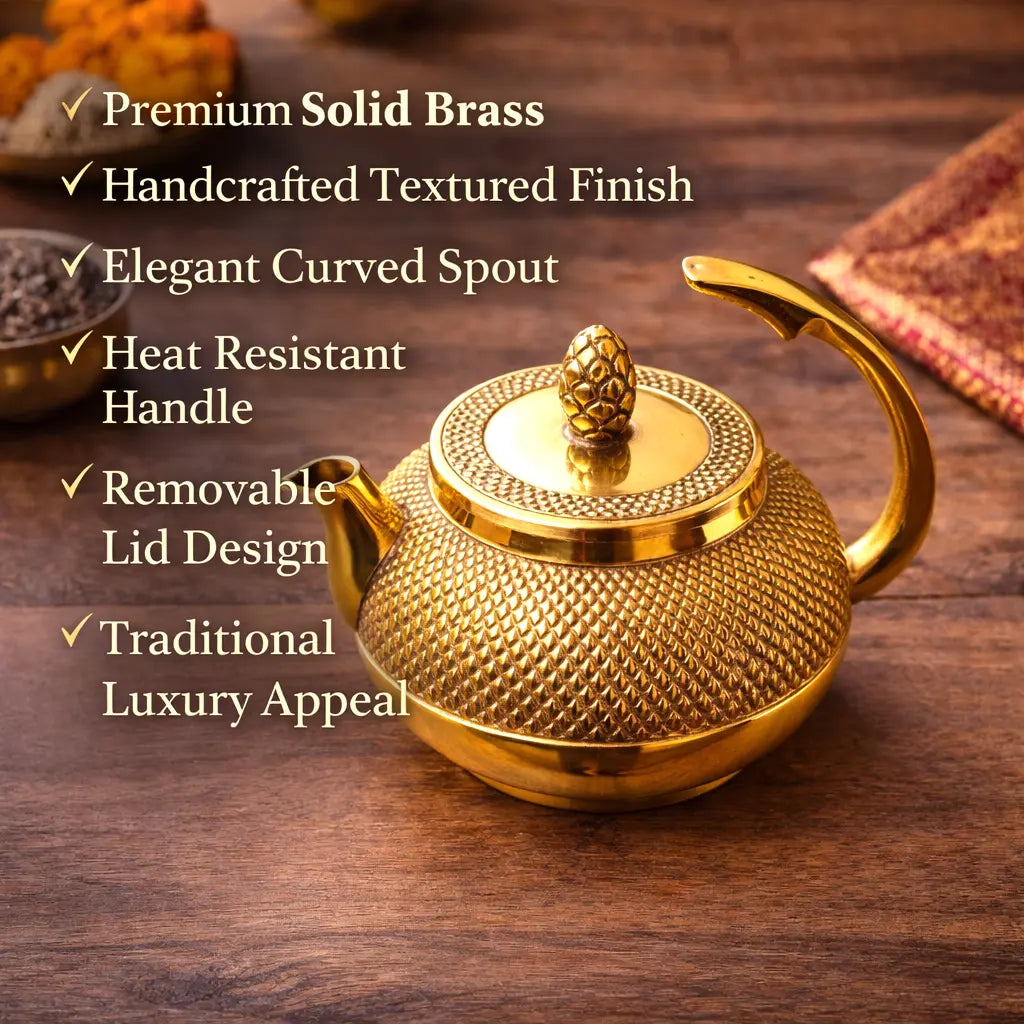 Brass Tea Pot/Kettle With Handle Vedansh Craft