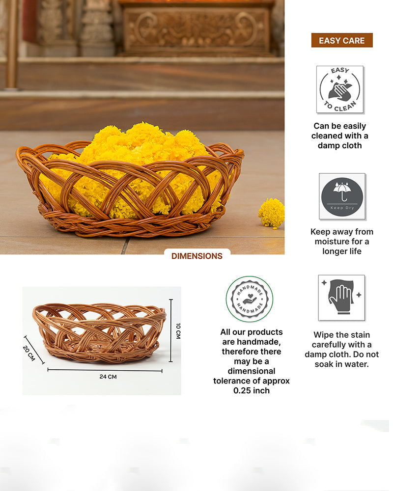 Wicker Fruit and Storage Baskets, Cane Gift Hamper for Kitchen and Home