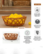 Wicker Fruit and Storage Baskets, Cane Gift Hamper for Kitchen and Home
