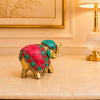 Brass Stone Work Elephant Statue Vedansh Craft