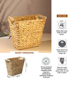 Rectangular Water Hyacinth Dustbin for Home & Kitchen - Durable Waste Bin for Everyday Use