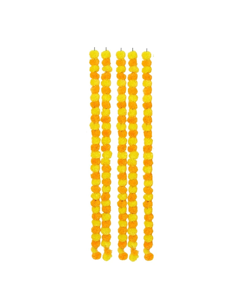 Classic Artificial Indian Flower Garland Set of 5 for Mandir & Celebrations