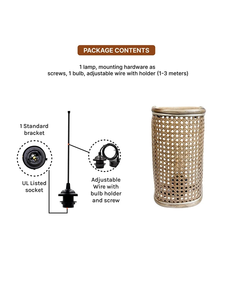 Artistic Rattan Wall Decor Light for Cafe and Restaurant