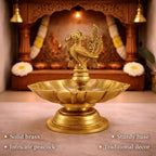 Brass Peacock Eight Petal Diya (5.5 Inch) Vedansh Craft