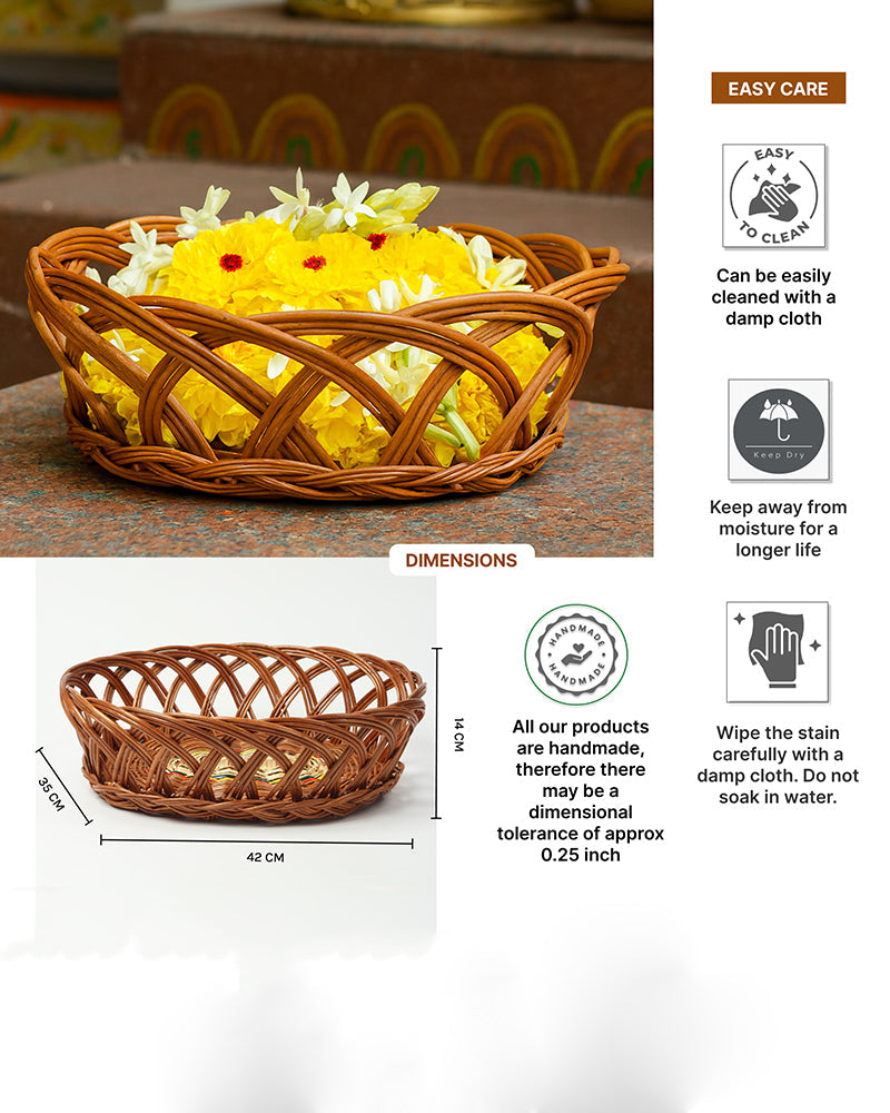Wicker Fruit and Storage Baskets, Cane Gift Hamper for Kitchen and Home