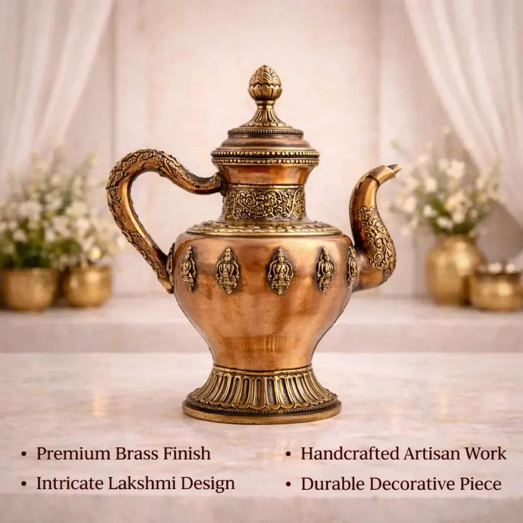 Copper Traditional Ashtalakshmi Kettle Pot (14.5 Inch) Vedansh Craft