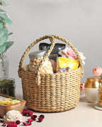 Seagrass Round Basket for Fruits, Gifts, and Everyday Home Organization