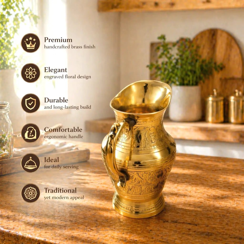 Brass Water Jug (8.5 Inch) Vedansh Craft