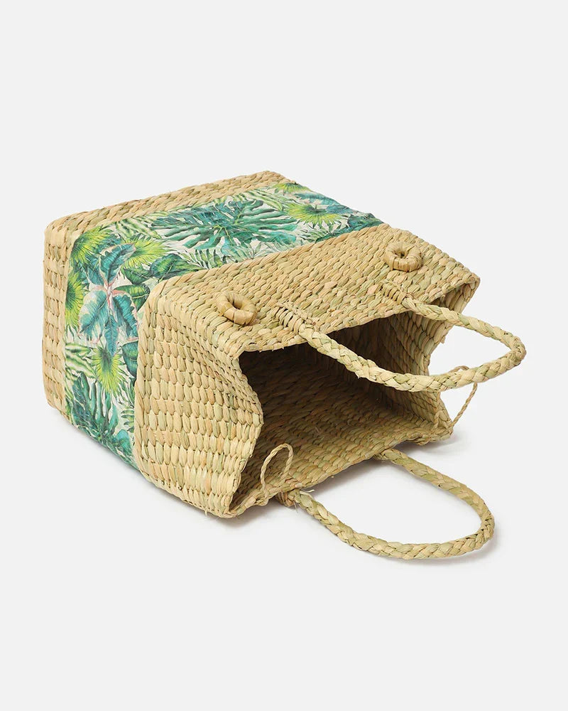 Portable Seagrass Picnic Basket for Picnic, Market, and Meal Storage