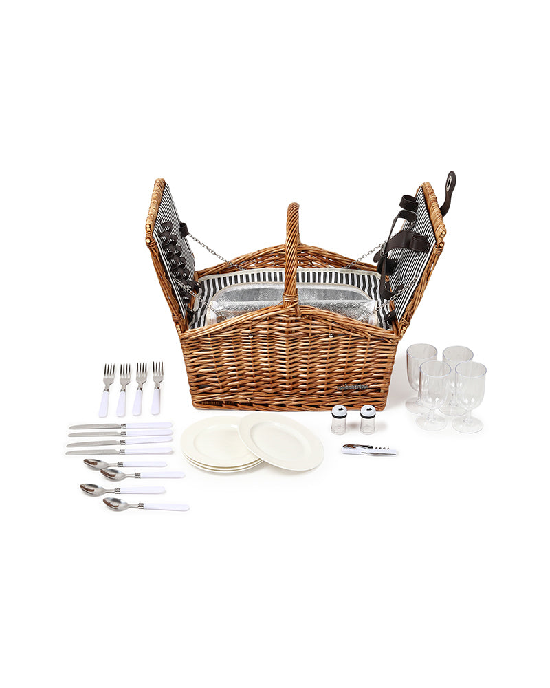 Multi-Purpose Wicker Picnic Basket for Food, Picnic, and Leisure Use