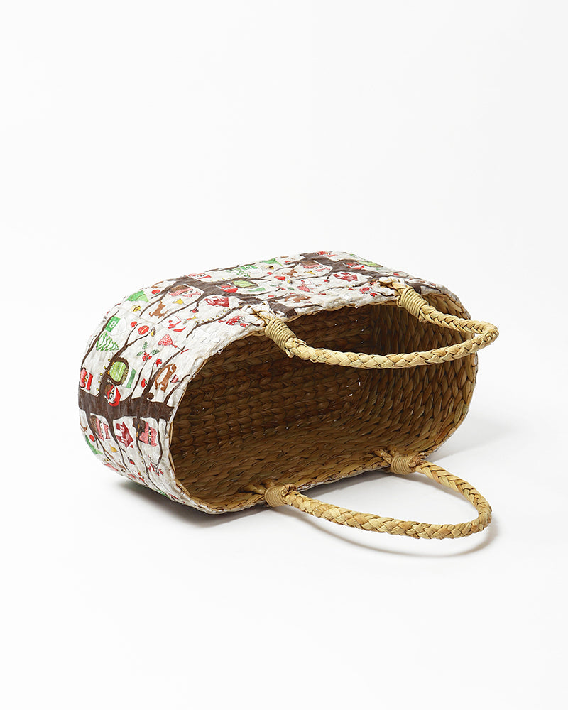 Handwoven Seagrass Gift Hamper, Storage Basket for Stylish Home Organization