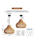 Stylish Rattan Hanging Light for Study Room and Living Room