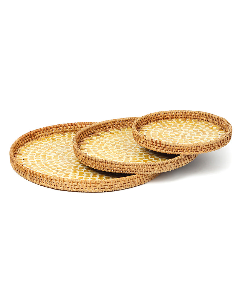 Rattan Decorative Tray for Serving, Gifting, and Home Display