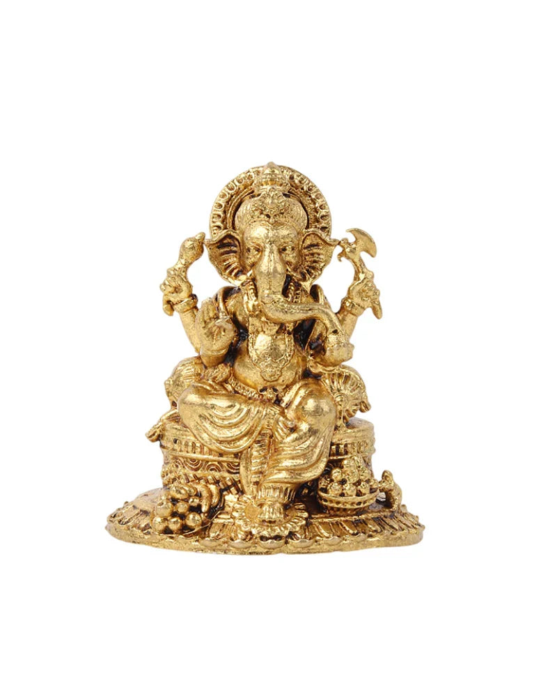 Traditional Lord Ganesha Murti Brass Figurine for Pooja and Gifting
