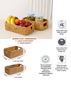 Home Storage Water Hyacinth Baskets for Organizing Clothes, Kitchen Items, and Shelves