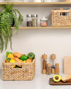 Multi-Purpose Water Hyacinth Storage Basket for Wardrobe, Clothes, and Shelves