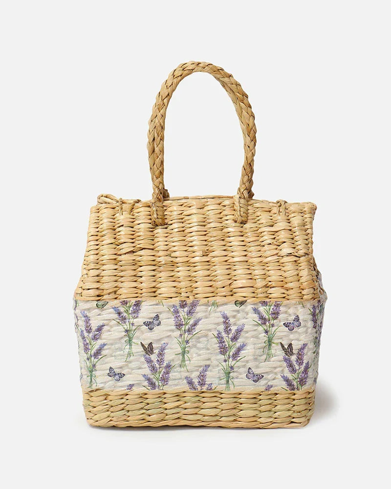 Seagrass Lunch & Picnic Basket Handmade for Beach, Park & Garden Use