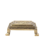 Brass Pooja Chowki Om Design Bajot for Home Temple Puja