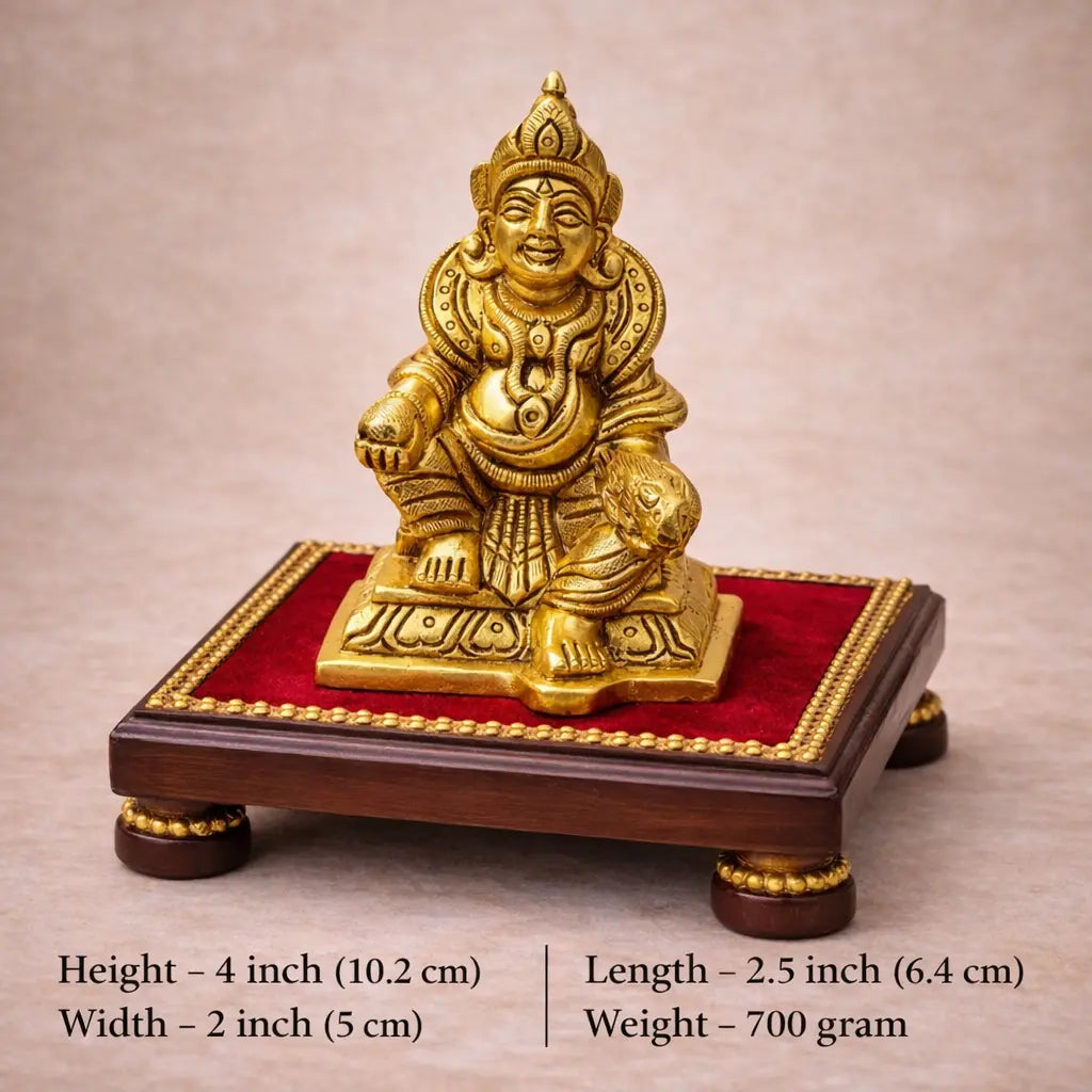 Brass Sitting Kuber Maharaj Idol (4 Inch) Vedansh Craft