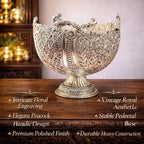 Brass Silver Plated Decorative Basket with Peacock Design (10 Inch) Vedansh Craft