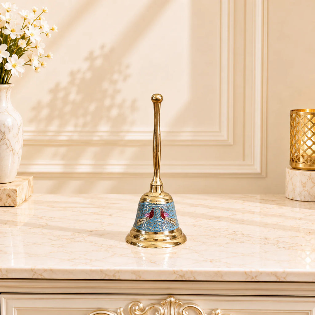 Brass Hand Painted Meenakari Handbell Vedansh Craft