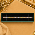 Geometric Tennis Bracelet for Women | Split Leaf & Oval CZ Design Vedansh Craft