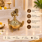 Brass Peacock Dhoop Dani & Incense Holder Vedansh Craft
