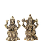 Pure Brass Laxmi Ganesh Idol Set Auspicious God Idol for Home Pooja