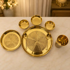 Brass Luxury/Premium Dinner Serving 57-Piece Set Vedansh Craft