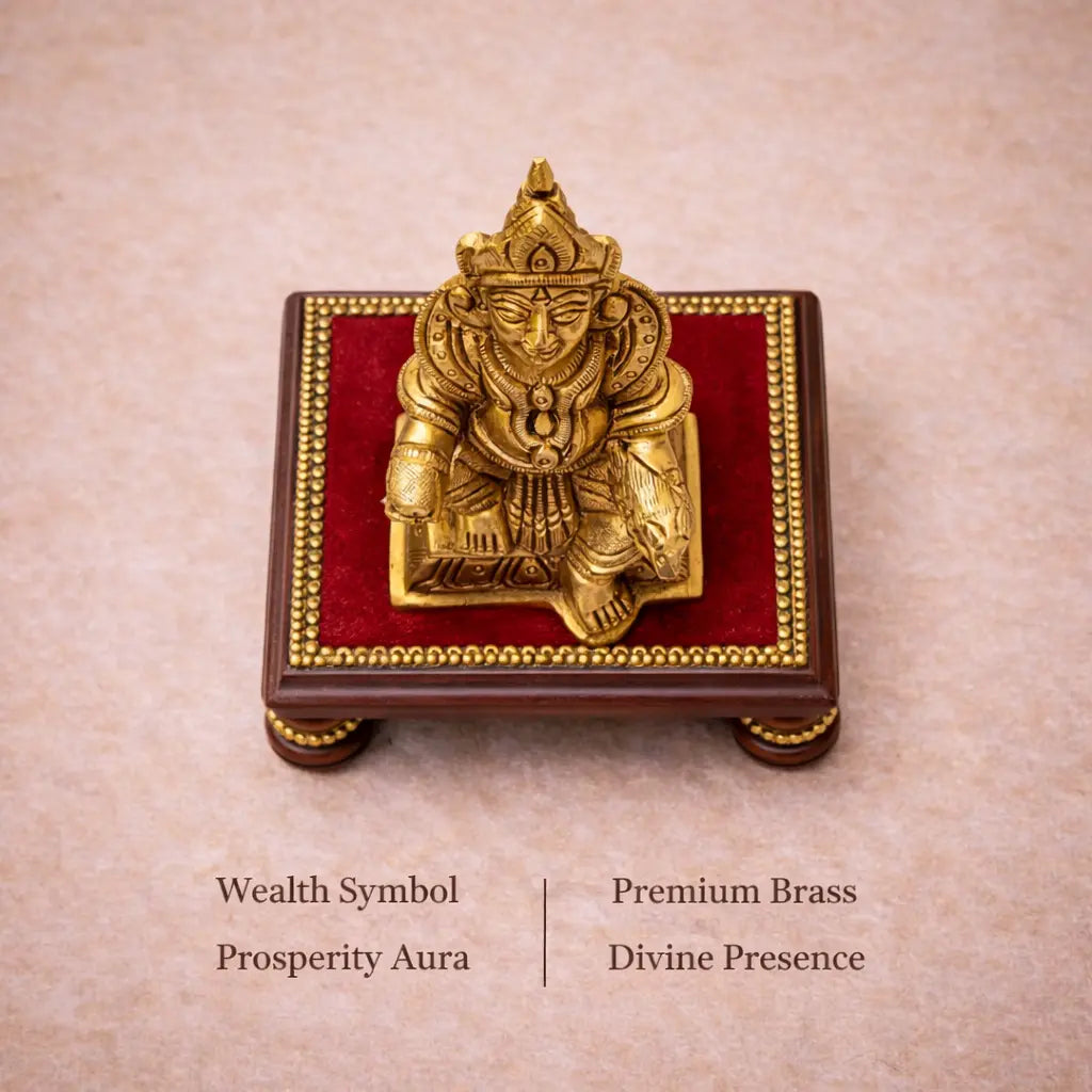 Brass Sitting Kuber Maharaj Idol (4 Inch) Vedansh Craft