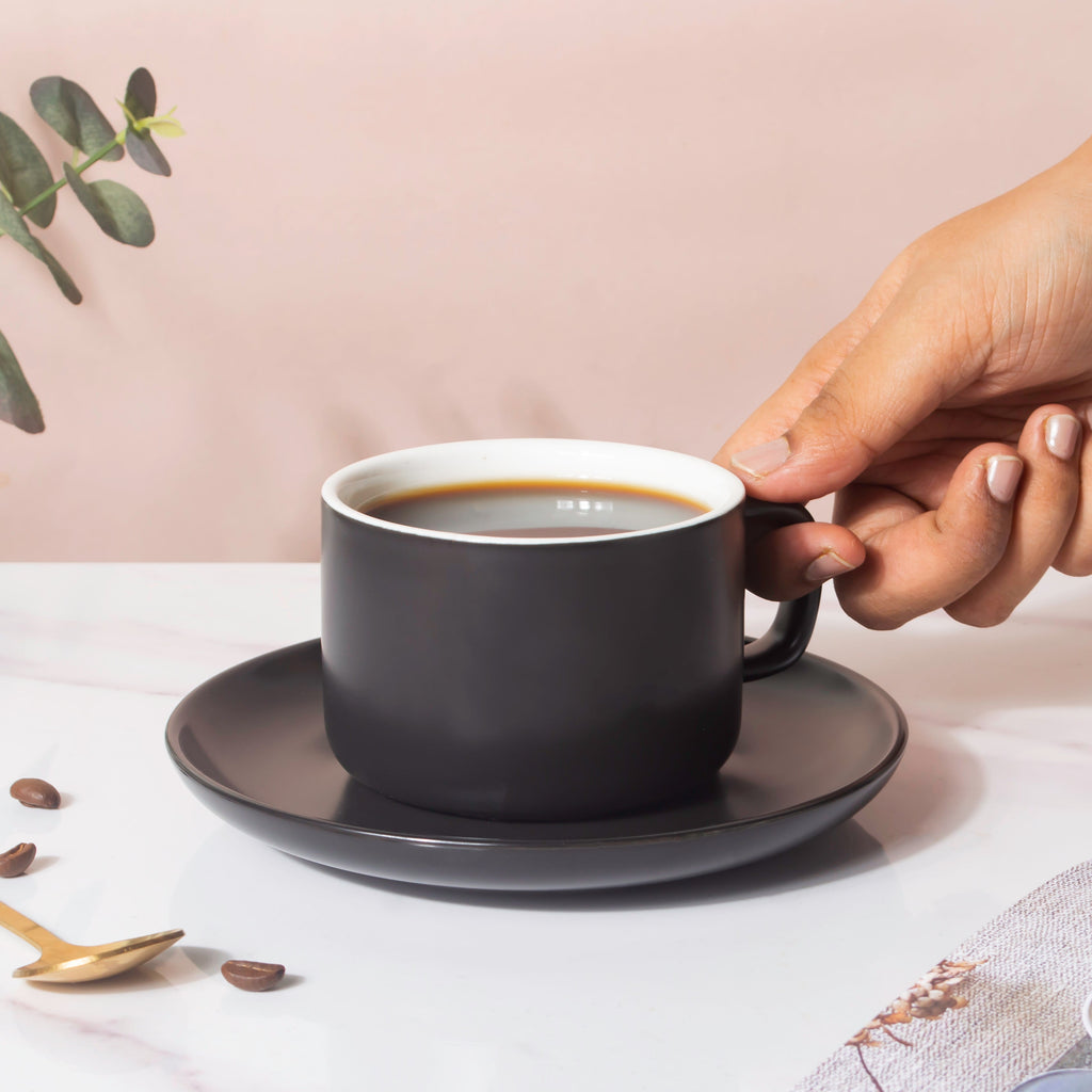 Raven Black Teacup And Saucer