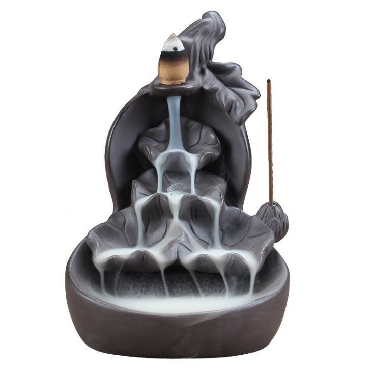 Ceramic Waterfall Backflow Incense Burner + 10 Cones kafalo
