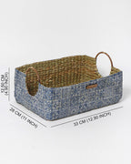 Rustic Handmade Seagrass Handle Basket for Gifts, Storage, and Everyday Organization