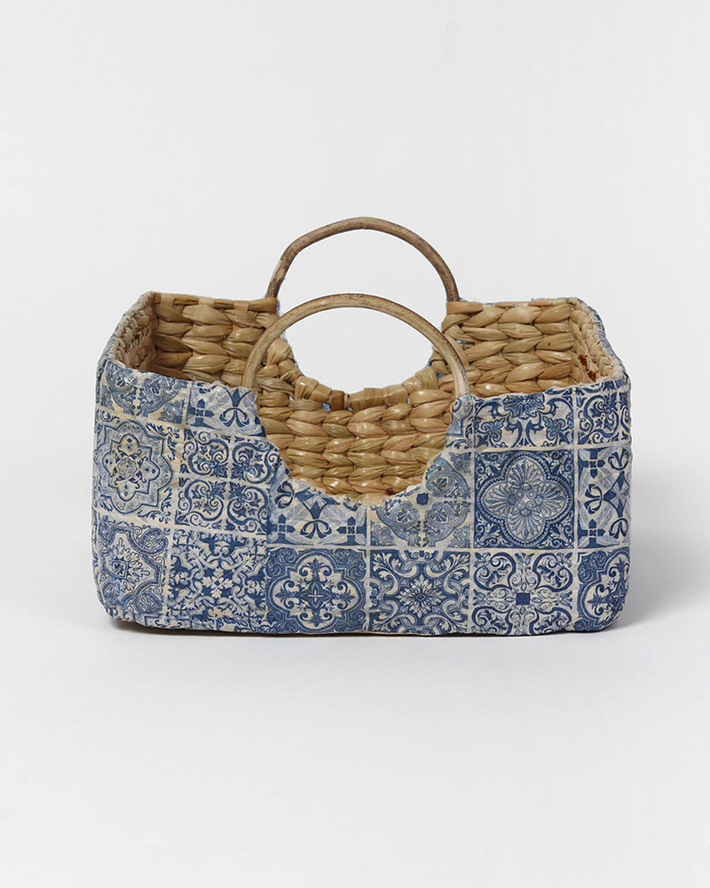 Rustic Handmade Seagrass Handle Basket for Gifts, Storage, and Everyday Organization