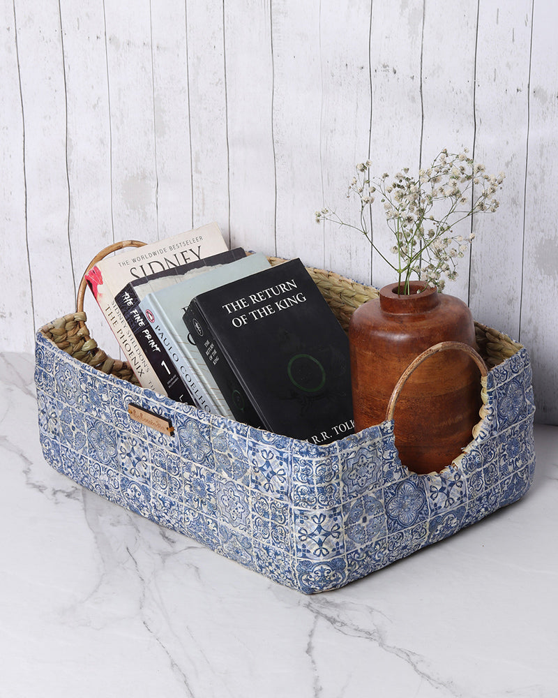 Rustic Handmade Seagrass Handle Basket for Gifts, Storage, and Everyday Organization