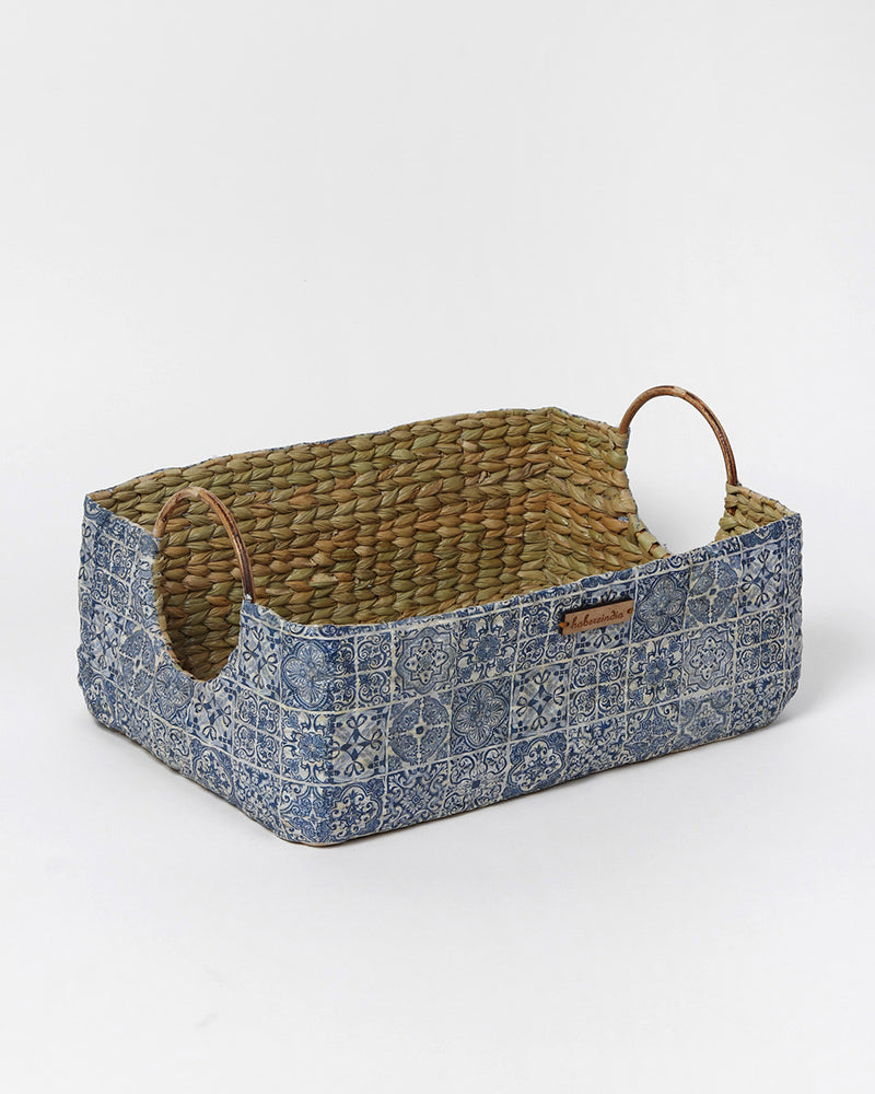 Rustic Handmade Seagrass Handle Basket for Gifts, Storage, and Everyday Organization