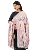 Naureen Women Faux Pashmina Kani Shawl with Paisley Artwork, Warm and Soft, 40x80 inch