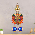 Artvibes Ganpati Bappa Evil Eye Wall Hanging for Main Door Entrance Decor | Vastu Nazar Raksha Hanging for Home Office Temple | Positive Energy Lucky Charm Decorative Gift Item (WH_8559N)