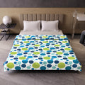 Divine Casa 100% Cotton All Season Reversible Dohar Double Bed Size | AC Blanket | Lightweight Bed Blanket (Emerald and Aqua, Geometric)| TC - 120 Kafalo