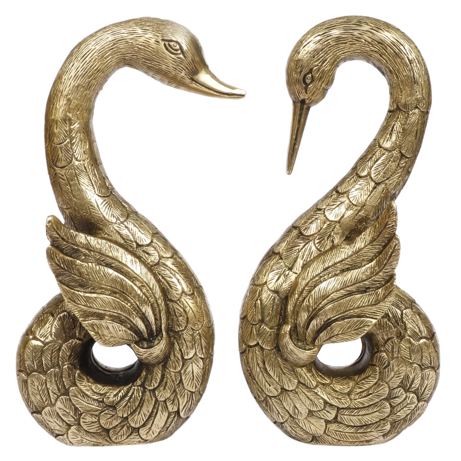 ARTVARKO Brass Swan Pair Statue Duck Pair Idol Vaastu Love Couple Decorative Home Interior Décor Item Feng Shui Handcrafted (LxBxH 9x4x9.5 Inches,4.7Kg)