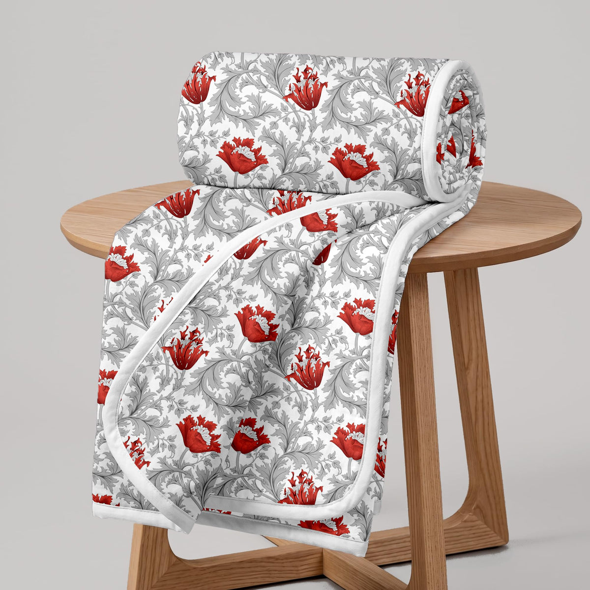 Divine Casa Floret 100% Cotton Single Dohar | 120 GSM | Soft & Lightweight Throw Blanket | Cozy & Breathable Bedding | All-Season Comfort | 210 x 140 CM, Royale Kafalo