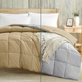 Luxury 100 GSM Summer Comforter Double Bed All Season AC Comforter/Blanket/Duvet Soft & Breathable Lightweight (90 X100 Inches) - Double Bed Comforter - Beige/Silver Grey Color Kafalo