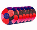 Zimittory Round Cotton Dining Table Mats Set of 6, 14-inch, Berry Burst Kafalo